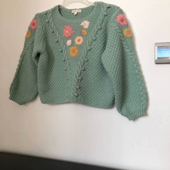 Louise Misha Acacia embroidered sweater Mineral Blue size 10Y - Picture 4 of 15